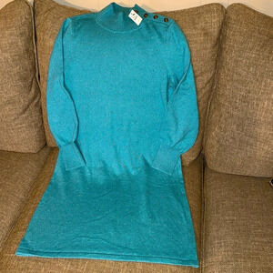 NWT TALBOTS SHAKER STITCH TWEED SWEATER DRESS WMN MED